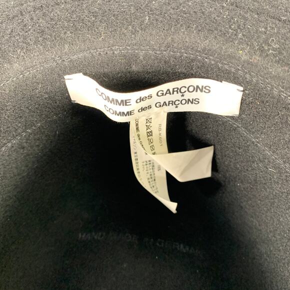 COMME des GARCONS AW18 Size M Black Wool Layered Brim Felt Hat - Picture 5 of 7